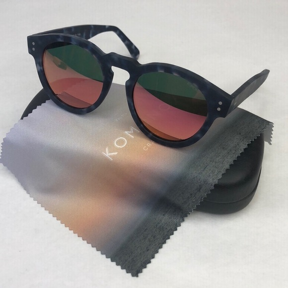 KOMONO Clement Matte Indigo Demi Sunglasses (NEW) round blue - Picture 4 of 12